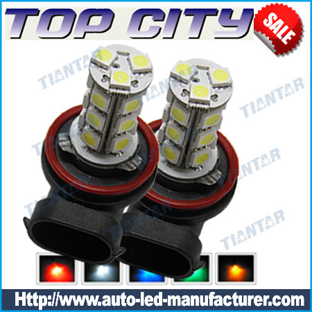 Topcity 18-SMD 5050 360-degree shine H11 Hyper Flux LED Bulbs For Fog Lights or Running Light Lamps - Fog Lights car led, Auto LED